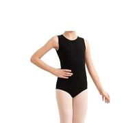BODYWEAR LTD - Girls Sleeveless Leotard Shiny Nylon - Comfortable Fit - Performance Wear - Dance Class Essential - Ballet Gymnastics, Dance, School, Sportswear Black S/M
