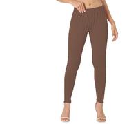 BODYWEAR LTD Womens Leggings Plain Stretchy Soft Leggings with Elasticated Waist Comfortable Plain Bottoms for Sports, Exercise, Active, Casual Wear Chocolate, M-L