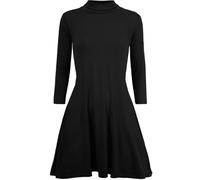 BODYWEAR LTD Womens Polo Turtle Neck Mini Swing Skater Dress with Long Sleeves, Stretchy Flared Fit, Lightweight Soft Fabric, Casual Day to Night Style, Comfortable and Chic, Black(M-L)