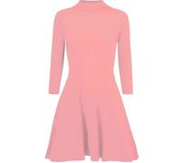 BODYWEAR LTD Womens Polo Turtle Neck Mini Swing Skater Dress with Long Sleeves, Stretchy Flared Fit, Lightweight Soft Fabric, Casual Day to Night Style, Comfortable and Chic, Baby Pink(M-L)