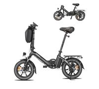 Bodywel Electric bike, T16 PRO 14" City Commuting Ebike for Adults with 36v 7.8ah, 4.5 inch Led-Display, 90% Pre-Assembled, Folding bike with front suspension and dual disc brakes for adults