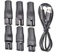 BOEEA 7 PCS Power Cord 5V Replacement Charger USB adapter Suitable for Electric Hair Clippers, Beard trimmers, Shavers, Beauty Instruments, Desk Lamps, Purifiers.