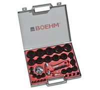 BOEHM JBL249PA Hole Punch Set 2-49 mm with Holder, Mounting Disc and Springy Centre Point in Plastic Case