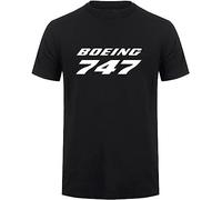 Boeing 747 Men T Shirt Summer Cool Airplane Pilot Tshirts Tops Fashion Cotton O-Neck Short Sleeve Boy Tee Black