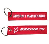 Boeing 787 Dreamliner Jumbo Jet Aircraft Maintenance Passenger Model Aerospace Aviation Design Manufacturer Air Airplane Airline Flight Keychain Key Tag Chain Fob Ring, Mixed, 5.1 x 1.2 inches
