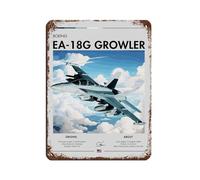 Boeing EA-18G Growler Print Tin Sign Vintage Metal Pub Club Cafe Bar Home Wall Art Decoration Poster Retro 12x16inch(30x40cm)