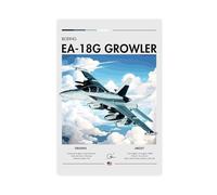 Boeing EA-18G Growler - USA Aviation, Electronic Warfare Aircraft, RAAF Plane, Carrier-based Aircraft Canvas Poster Bedroom Decor Landscape Office Room Decor Gift 08x12inch(20x30cm)