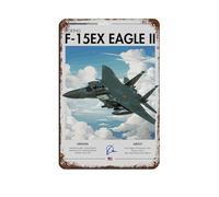 Boeing F-15EX Eagle I Retro Poster Metal Tin Sign Chic Art Retro Iron Painting Bar People Cave Cafe Family Garage Poster Wall Decoration 8x12inch(20x30cm)