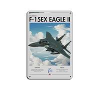 Boeing F-15EX Eagle II Tin Sign Vintage Metal Pub Club Cafe Bar Home Wall Art Decoration Poster Retro 8x12inch(20x30cm)