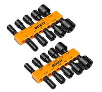 BOEN 20-Piece Power Nuts Driver Drill Bit, Metric & SAE 1/4" Hex Shank, Drill Socket Set, Impact Driver Bit Set, Hex Head Drill Bit Set, Chrome Vanadium Steel
