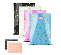 BOENFU 40 Pcs Party Gift Bags - 4 Colors Starry Goodie Favor Treat Bags With Handle and 60 Stickers - Thank You Bags for Christmas, Halloween, Birthday, Wedding Party