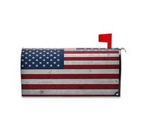 BOENLE American Flag Wooden Mailbox Cover Magnetic Mailboxes Wraps Letter Post Box Cover Decorative Standard Size 18 x 21 in Garden Yard Decor
