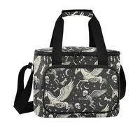 BOENLE Large Lunch Bag Skeleton Unicorn Skulls Bones Insulated Cooler Tote Soft Freeze Lunch Box for Adult Women Men Picnic Camping Beach Hiking 24-Can (18L)