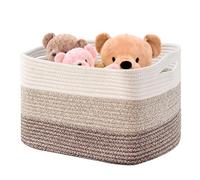 Boensi Large Woven Storage Basket, 70L Cotton Rope Laundry Hamper for Washing,Woven Rope Bin for Dirty Clothes,Toy Organizer for Kids,Blanket Basket for Living Room(gradient yellow,54x43x30cm