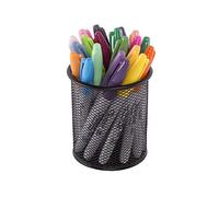BOENTA Makeup Tool Bag Storage Pouch Metal Pen Pot Silicone pencil case Multifunctional pencil case Large Capacity Pencil Pouch Round Pen Holder black