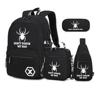 BOENZONE Backpack for Boys, Cool Luminous Boy Backpack with Lunch Box, Sling Bag & Pencil Case for Kids