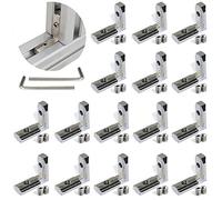 boeray 16pcs 3030 Series Inner L Bracket for Metric European Standard Aluminum Extrusion Profile Slot 8mm- Interior Joint, 16 L Joint + 32 Set Screws + 2 Wrench Tools