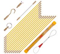 Boeray 22' Fiberglass Running Electrical Wire Cable Pulling Fish Tape kit with 5 Different attachments in a Carrying Case