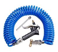 Boeray Heavy Duty Truck Air Duster Blow Gun Cleaning with 9 Meter Long Coil and 2 Interchangeable Nozzle Tips- Blue Air Seat Blow Gun Kit