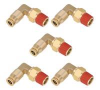 Boeray Quick Push to Connect Fittings Brass 90 Degree Union Swivel Elbow Joint DOT Approved 5/32" Tube OD x 1/8" NPT Thread 5pcs