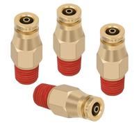 Boeray Quick Push to Connect Fittings Brass Union Straight Joint DOT Approved 5/32" Tube OD x 1/16" NPT Thread 4pcs
