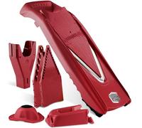 Börner by Reston Lloyd Mandoline Slicer V5 (Professional Set) • V-Slicer with 10 Cutting Styles & Safety Food Holder • Adjustable Kitchen Slicer for Vegetables & Fruits • Color: Red