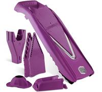 Börner by Reston Lloyd Mandoline Slicer V5 (Professional Set) • V-Slicer with 10 Cutting Styles & Safety Food Holder • Adjustable Kitchen Slicer for Vegetables & Fruits • Color: Purple