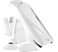 Börner by Reston Lloyd Mandoline Slicer V5 (Professional Set) • V-Slicer with 10 Cutting Styles & Safety Food Holder • Adjustable Kitchen Slicer for Vegetables & Fruits • Color: White