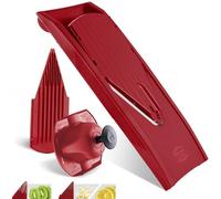 Börner Mandoline Slicer V1 (Basis Set) • V-Slicer with 2 Inserts & Fruit Holder • Adjustable Kitchen Slicer for Vegetables & Fruits • Vegetable Cutter • 3 Thickness Settings • Color: Red