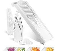 Börner Mandoline Slicer V3 (Starter Set) • V-Slicer for 5 Cutting Styles with Fruit Holder • Adjustable Vegetable Slicer for Vegetables & Fruits • Stainless Steel V-Blade • Color: White