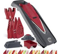 Börner Mandoline Slicer Vital (Profi Set) • Vegetable Slicer with Stainless Steel V-Blade & Dressing Function • 12 Cutting Styles • for Slices, Zoodles, Strips, & Dices in Various Thicknesses