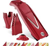 Börner Slicer Fruit and Vegetable Chopper V5 PowerLine Starter Set Red: 100% BPA-free, Stainless Steel Blades, German made