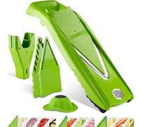 Börner V5 Powerline Vegetable Slicer Starter Set (6 pcs.) • Vegetable Cutter (V-Planer) for Fruit and Vegetables + Fruit Holder + Shelves with Box • 4 Cutting Layers