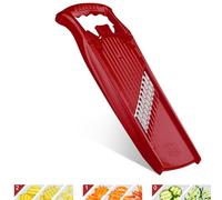 Börner Wave-Waffle Powerline Crinkle Cut Vegetable Slicer (Red) • Slicer for Wave & Waffle Cut • Wavy Vegetable Cutter • Slicer for Lattice Potatoes & Chips • Wavy Potato Slicer