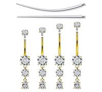 Boernfnso Internally Threaded Belly Button Rings Surgical Stee, Extra-Long & Short Simple Belly Rings, 14G Belly Piercing Jewelry,Navel Piercing Jewelry for Women Men 10mm 12mm 14mm 16mm, metal