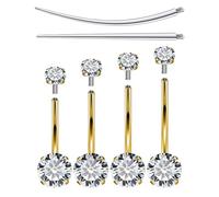 Boernfnso Internally Threaded Belly Button Rings Surgical Stee, Extra-Long & Short Simple Belly Rings, 14G Belly Piercing Jewelry,Navel Piercing Jewelry for Women Men 8mm 10mm 12mm 14mm 16mm, metal