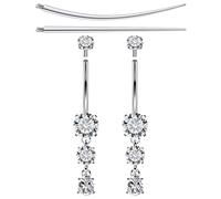 Boernfnso Internally Threaded Belly Button Rings Surgical Stee, Extra-Long & Short Simple Belly Rings, 14G Belly Piercing Jewelry,Navel Piercing Jewelry for Women Men 10mm 12mm 14mm 16mm, metal