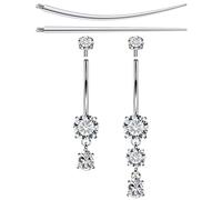 Boernfnso Internally Threaded Belly Button Rings Surgical Stee, Extra-Long & Short Simple Belly Rings, 14G Belly Piercing Jewelry,Navel Piercing Jewelry for Women Men 10mm 12mm 14mm 16mm, metal