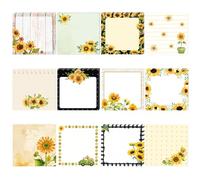 Boerni 12 Pads 240 Sheets Sunflower Theme Sticky Notes 3 x 3 Inch Cute Self-Adhesive Memo Notes Sunflower Note Pads for Office Supplies Meeting Students School Decor Teacher Gifts