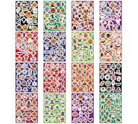 Boerni 16 Sheets Halloween Stickers Holographic Laser Shining Cute Halloween Pumpkin Ghost Bat Spider Stickers Waterproof for Kids Adults Party Favors Gifts for Water Bottles