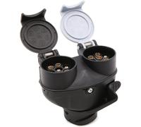 Boerni 2 In 1 Trailer Adapter, 2 In 1 Trailer Connector, 13 to 7 Pin Caravan Electric Trailer Connector Towbar Towing Socket (UK Plug)