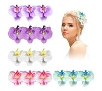 Boerni 25 Pcs 5 Color Artificial Phalaenopsis Orchid Flower,Lifelike Silk Moth Orchid Fake Flower Bouquet Floral Bead Arrangement for DIY Craft Garland Wedding Spring Summer Hawaii Party Decoration