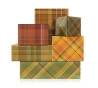 Boerni 6 Sheets Fall Wrapping Paper Yellow Green Buffalo Gingham Wrapping Paper Bulk Folded Flat Art DIY Craft Gift Wrap for Christmas Party Autumn Holiday Birthday 20 x 27Inch