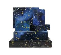 Boerni 6 Sheets Galaxy Wrapping Paper, Starry Sky Gift Wrap Paper Folded Flat Blue Space Art Paper for Holiday Birthday Party Baby Shower Present Packing,20 x 27 Inches