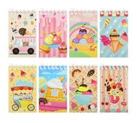 Boerni 8 Pack Ice Cream Mini Notepads Cute Spiral Pocket Notebook Ice Cream Memo Book Birthday Party Favors Gift for Kids Adults Office School Teacher Rewards Supplies