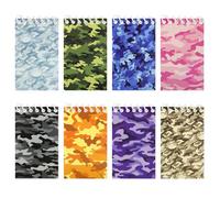 Boerni 8 Pcs Camouflage Mini Spiral Notebooks Colorful Camo Small Pocket Notepads Military Journal Memo Pads for Army Birthday Party Favors Gifts, Goodie Bag Stuffers, Office School Classroom Rewards