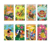 Boerni 8 Pcs Mini Notepads Hawaii Pocket Notepads Tropical Luau Tiny Memo Spiral Notebooks for Beach Themed Party Birthday Supplies School Student Teacher Classroom Reward
