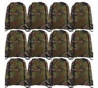 Boerni Drawstring Bag, Lightweight Camouflage String Backpack, Large Capacity Bags for Outdoor Sports Gym PE Swimming Hiking Trip Party Present Kids Party Gift