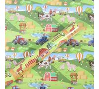 Boerni Farm Animal Wrapping Paper,4 Folded Sheets Green Farm Theme Gift Wrap with Tractors,Animals,Hot Air Balloon,Floral & Tree Design for Boys, Girls, Birthday Baby Shower,19.7 x 27.6 Inches