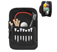 Boerni Golf Ball Bag Pouch 3 Zipper Pockets, Store Up to 15 Balls Portable Outfit Organizer Bag, Golf Accessories Valuables Pouch for Gadgets, Tees, Market - Golfer Gift for Men and Women